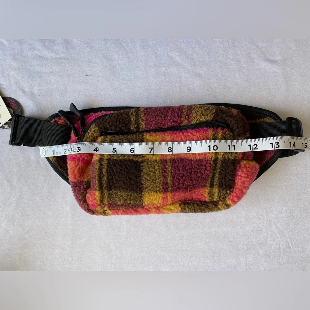 Women’s hands‎ free rectangular fanny pack pink plaid